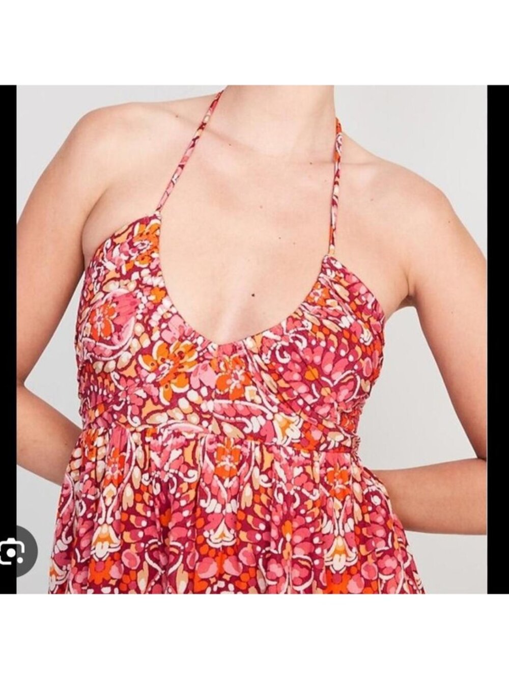 Old Navy orange floral halter top Size XS...